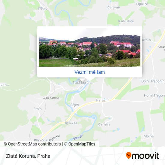 Zlatá Koruna mapa