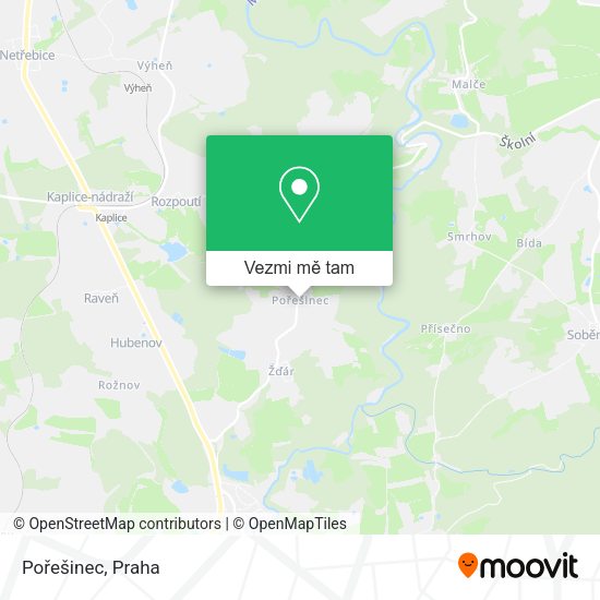 Pořešinec mapa