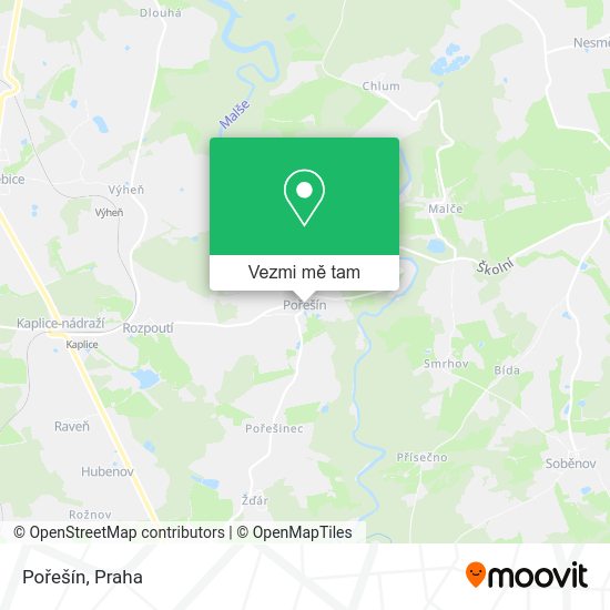 Pořešín mapa