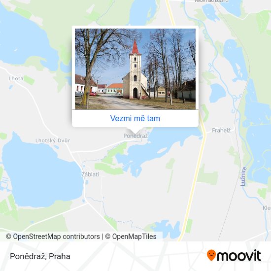 Ponědraž mapa
