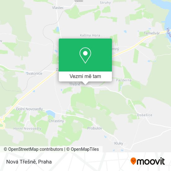 Nová Třešně mapa