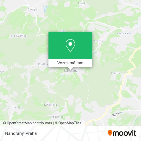 Nahořany mapa