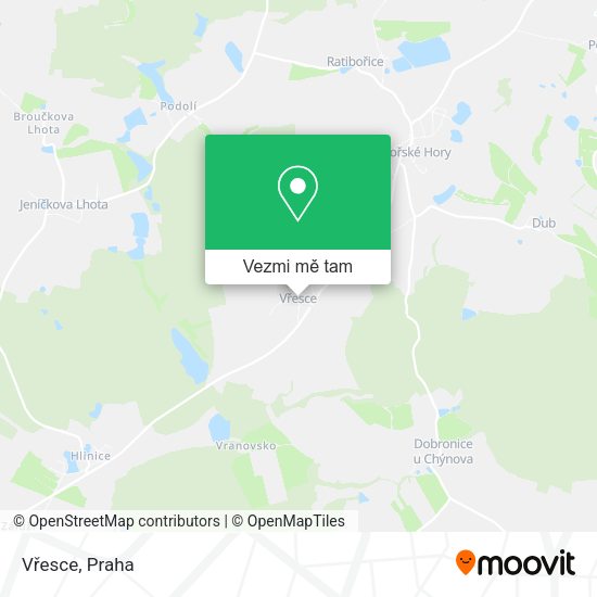 Vřesce mapa