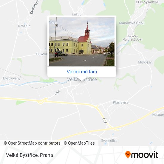 Velká Bystřice mapa
