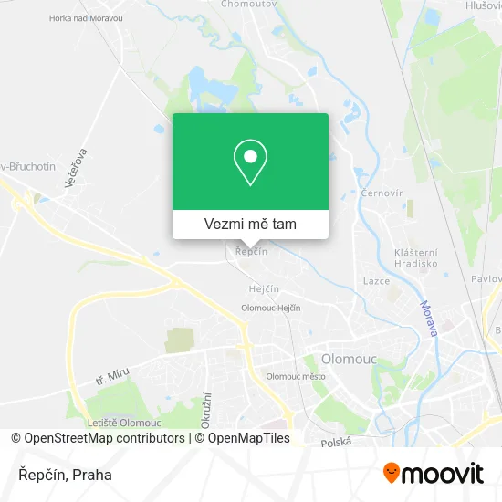 Řepčín mapa