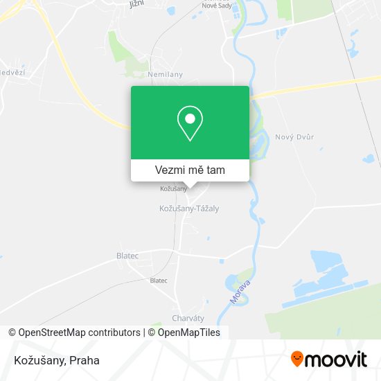 Kožušany mapa