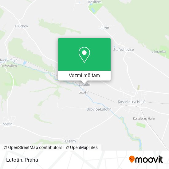 Lutotín mapa