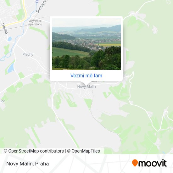 Nový Malín mapa
