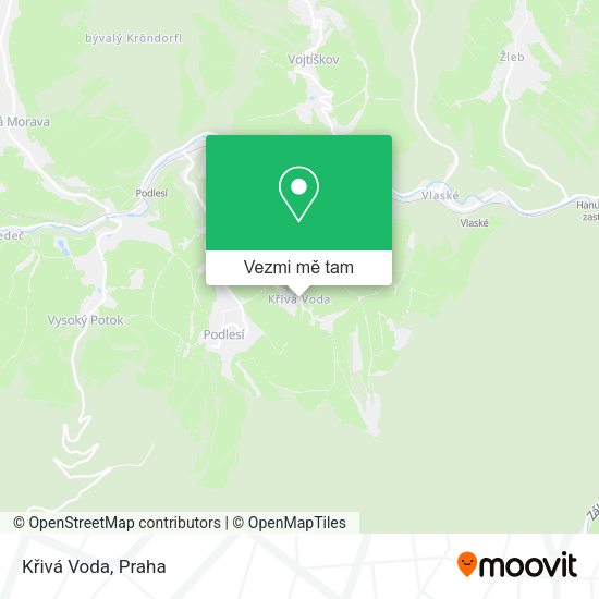 Křivá Voda mapa