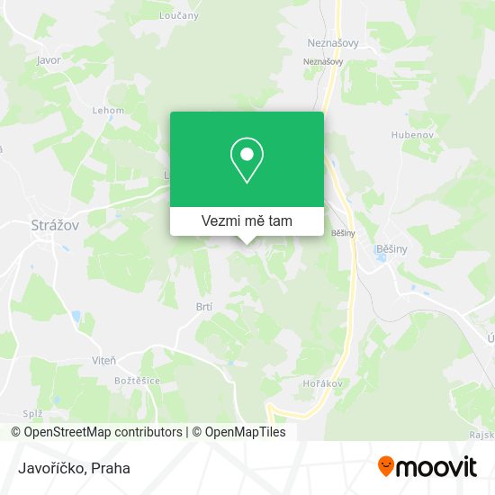 Javoříčko mapa