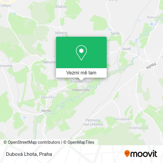 Dubová Lhota mapa