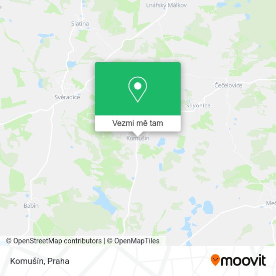 Komušín mapa