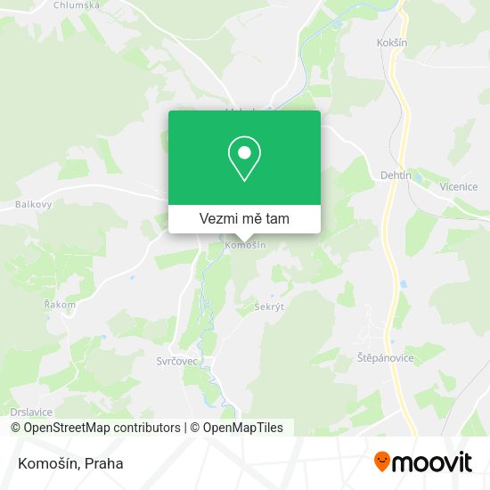 Komošín mapa
