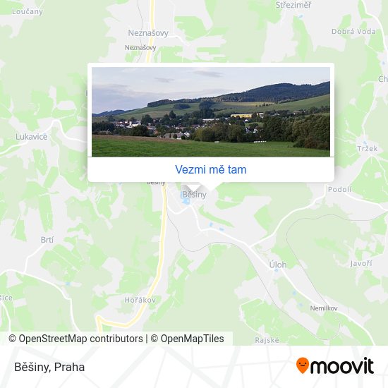 Běšiny mapa