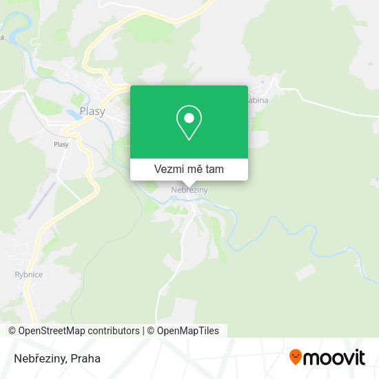 Nebřeziny mapa