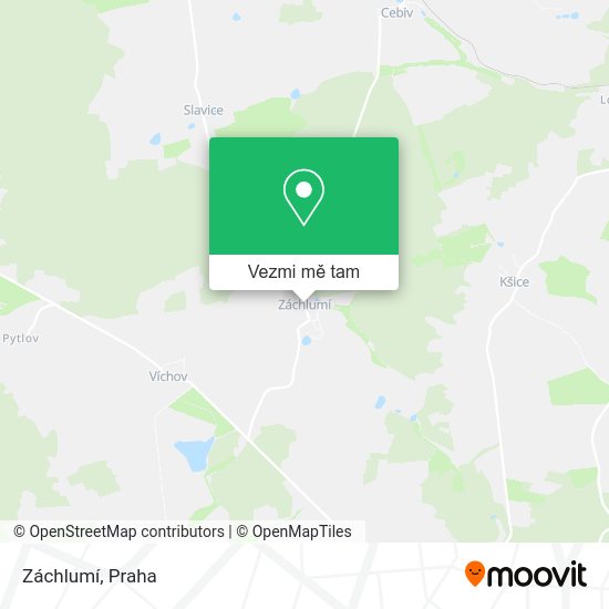 Záchlumí mapa
