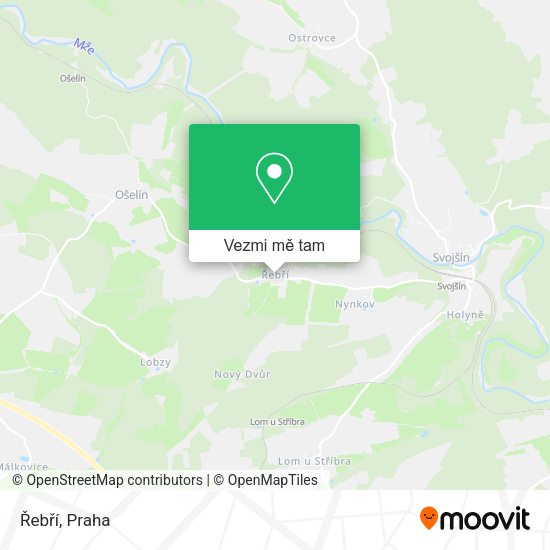 Řebří mapa