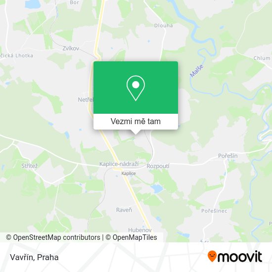 Vavřín mapa