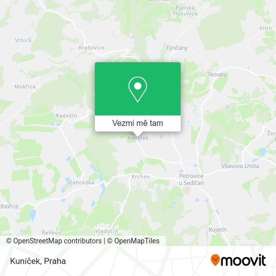 Kuníček mapa