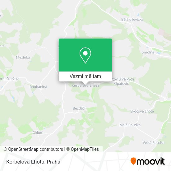 Korbelova Lhota mapa