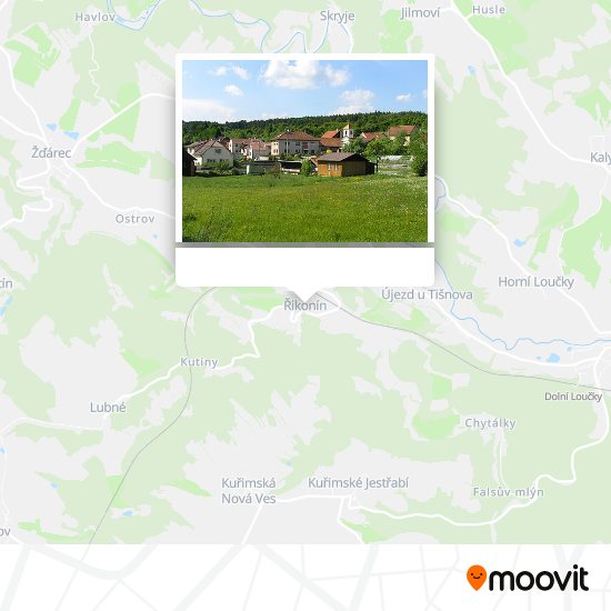 Řikonín mapa