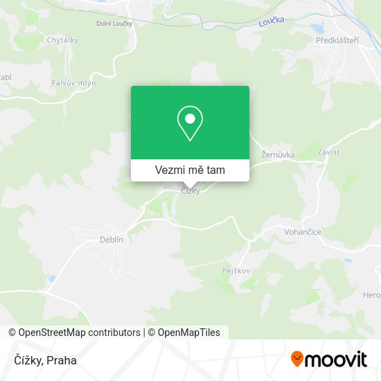 Čížky mapa
