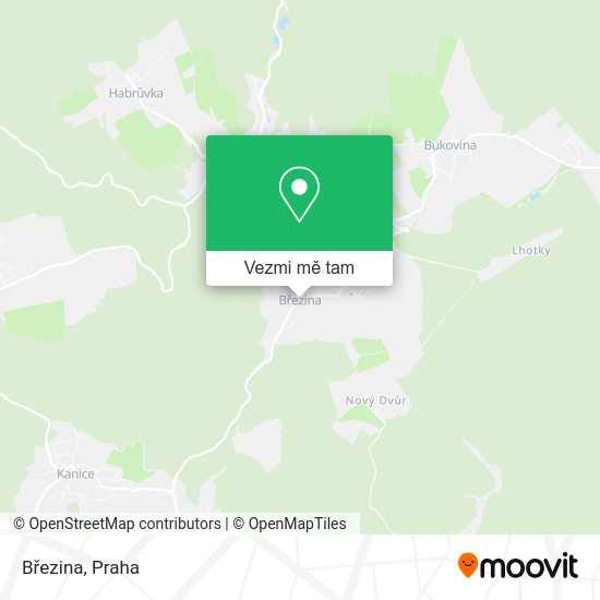 Březina mapa