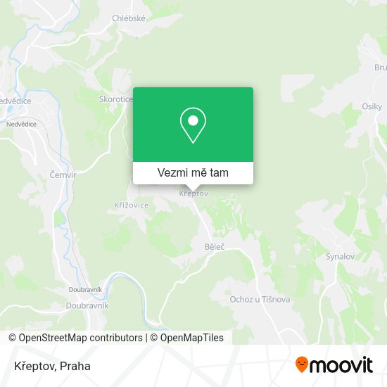 Křeptov mapa