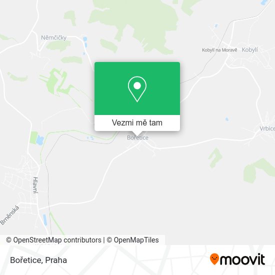 Bořetice mapa
