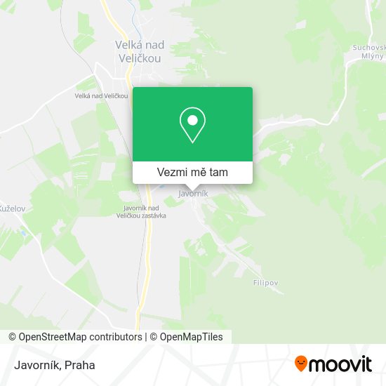 Javorník mapa