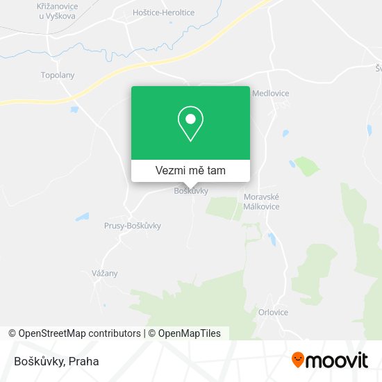 Boškůvky mapa