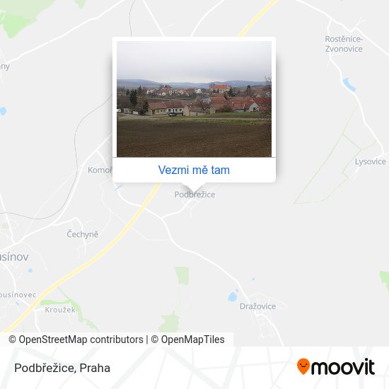 Podbřežice mapa