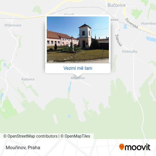 Mouřínov mapa