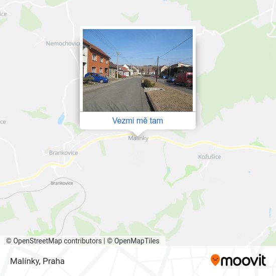 Malínky mapa