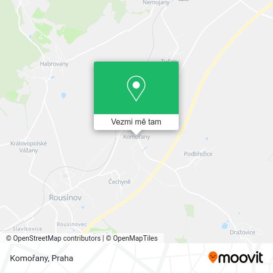 Komořany mapa