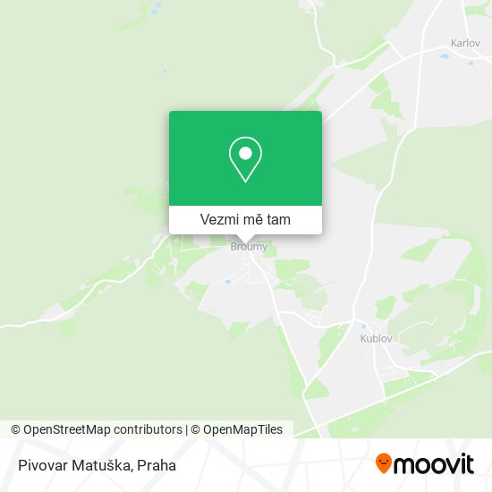 Pivovar Matuška mapa