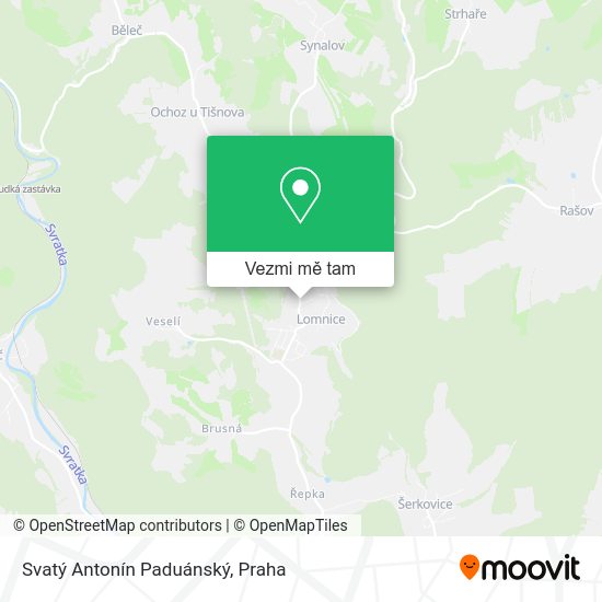 Svatý Antonín Paduánský mapa