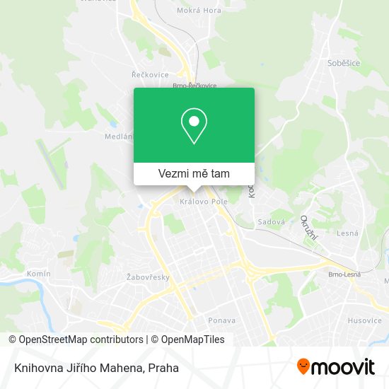 Knihovna Jiřího Mahena mapa