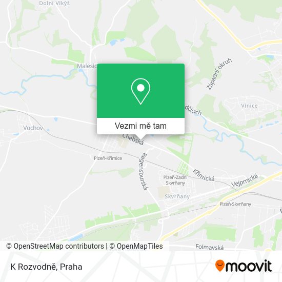 K Rozvodně mapa
