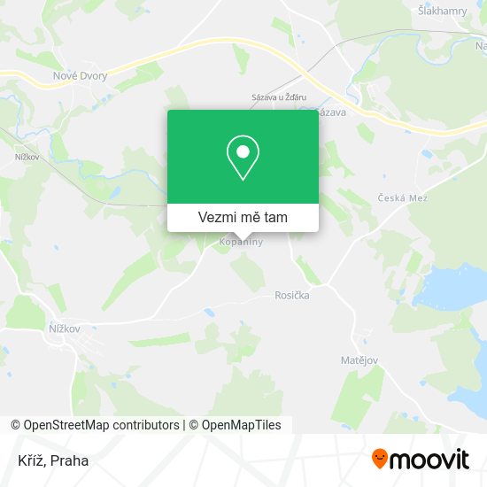 Kříž mapa