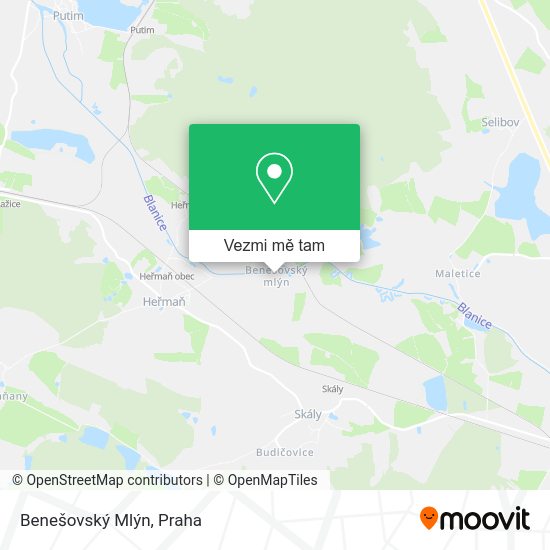 Benešovský Mlýn mapa