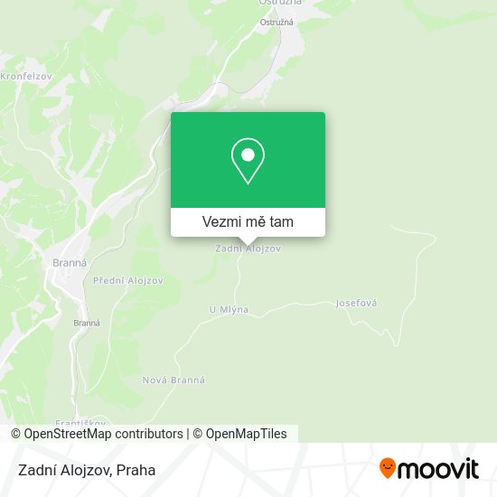 Zadní Alojzov mapa
