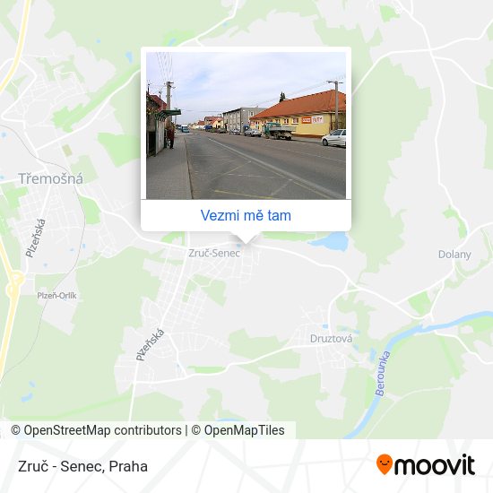 Zruč - Senec mapa