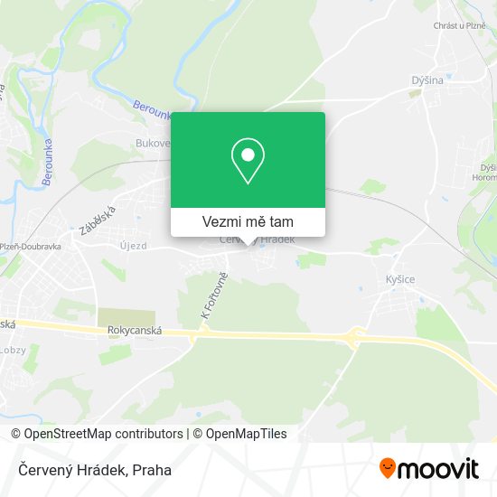 Červený Hrádek mapa