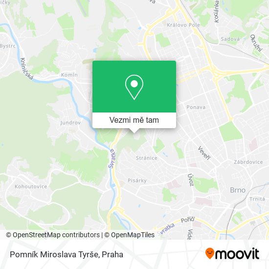 Pomník Miroslava Tyrše mapa