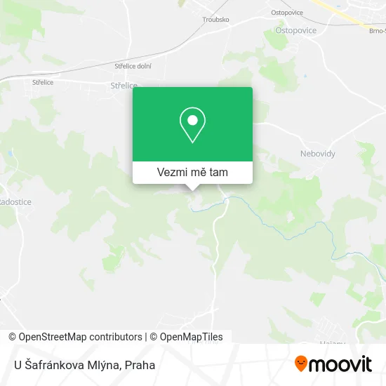 U Šafránkova Mlýna mapa
