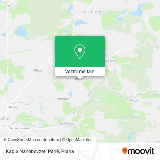 Kaple Nanebevzetí Páně mapa