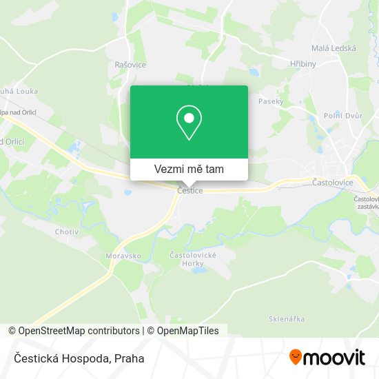 Čestická Hospoda mapa