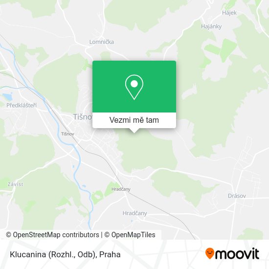 Klucanina (Rozhl., Odb) mapa