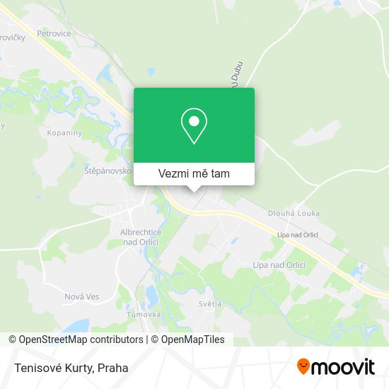 Tenisové Kurty mapa